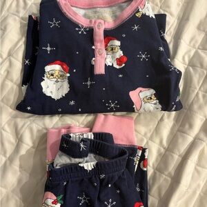 Beaufort and Bonnet Co - Santa Claus Kids Pajamas - Navy and Pink